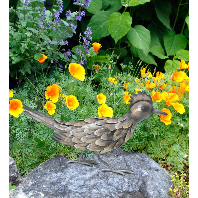 Statue de jardin en métal Valero Roadrunner de 6 pouces Valero, H 6,5 po x l 11 po x P 3,5 po