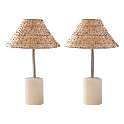 Aleph 43cm Grey Concrete Table Lamp Set