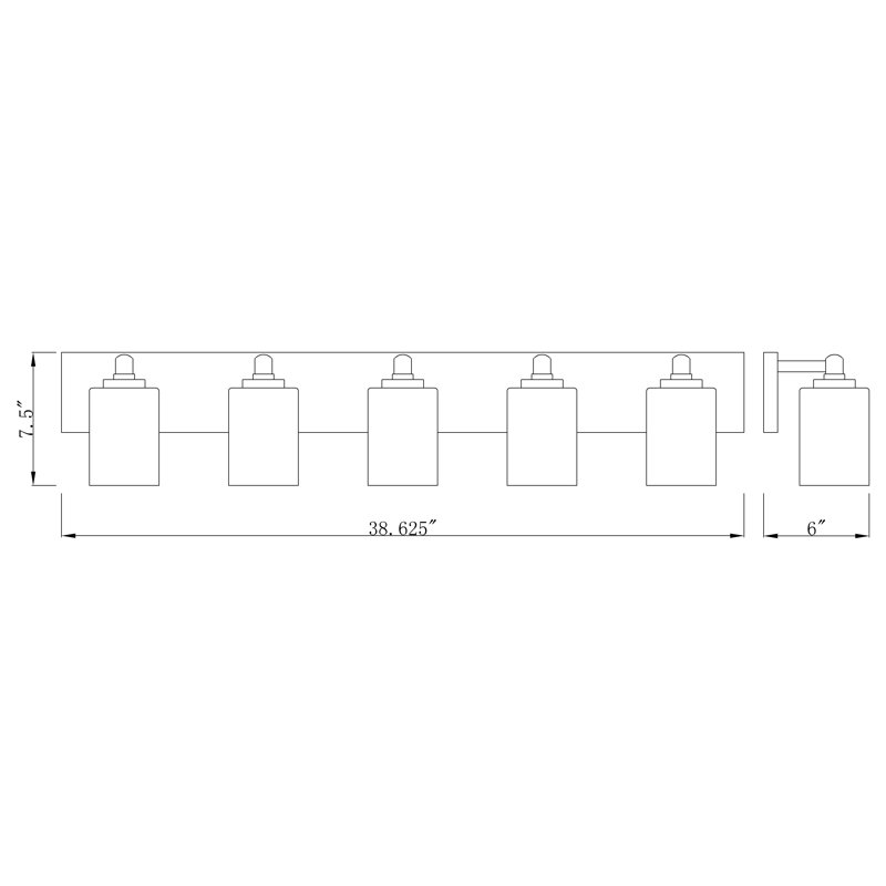 Pascale 5 - Light Dimmable Vanity Light, Brushed Nickel