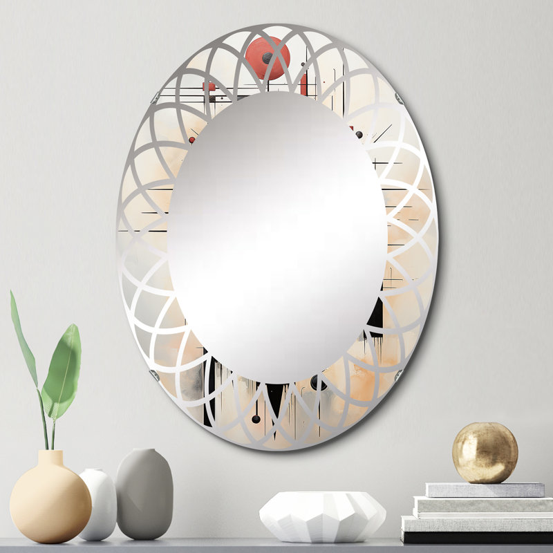 Taygeta - Miroir mural moderne ovale, 30 po x 20 po