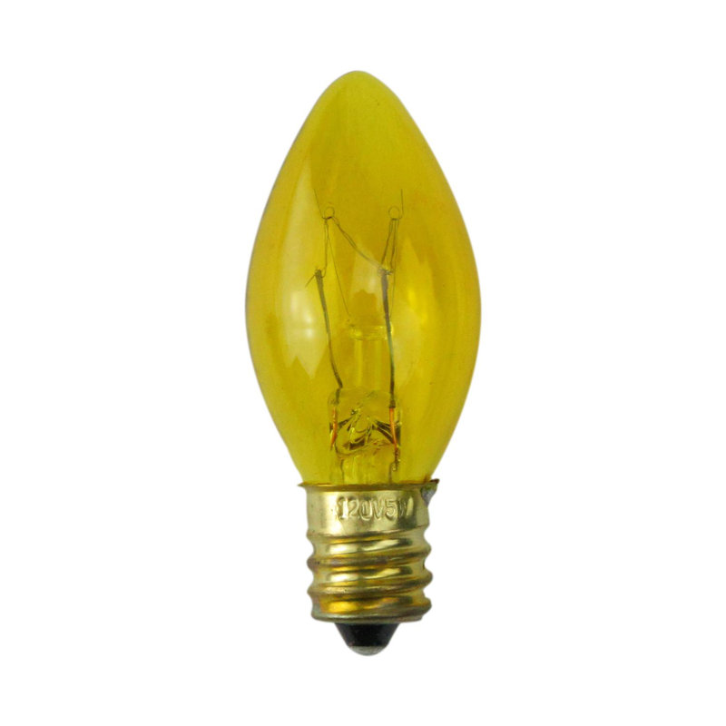 Ampoules de remplacement transparentes pour Noël C7, Jaune