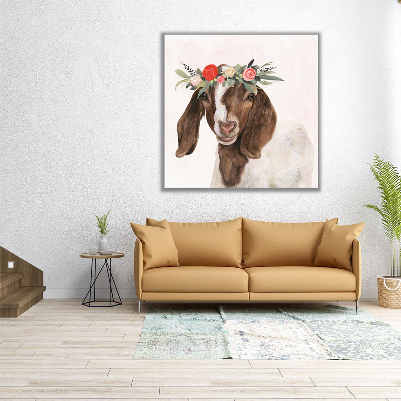 «Garden Goat II», reproduction d'art sur toile, H 16 po x l 16 po