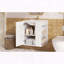 Armoire de salle de bain murale 20 po avec lavabo en céramique et tablettes latérales