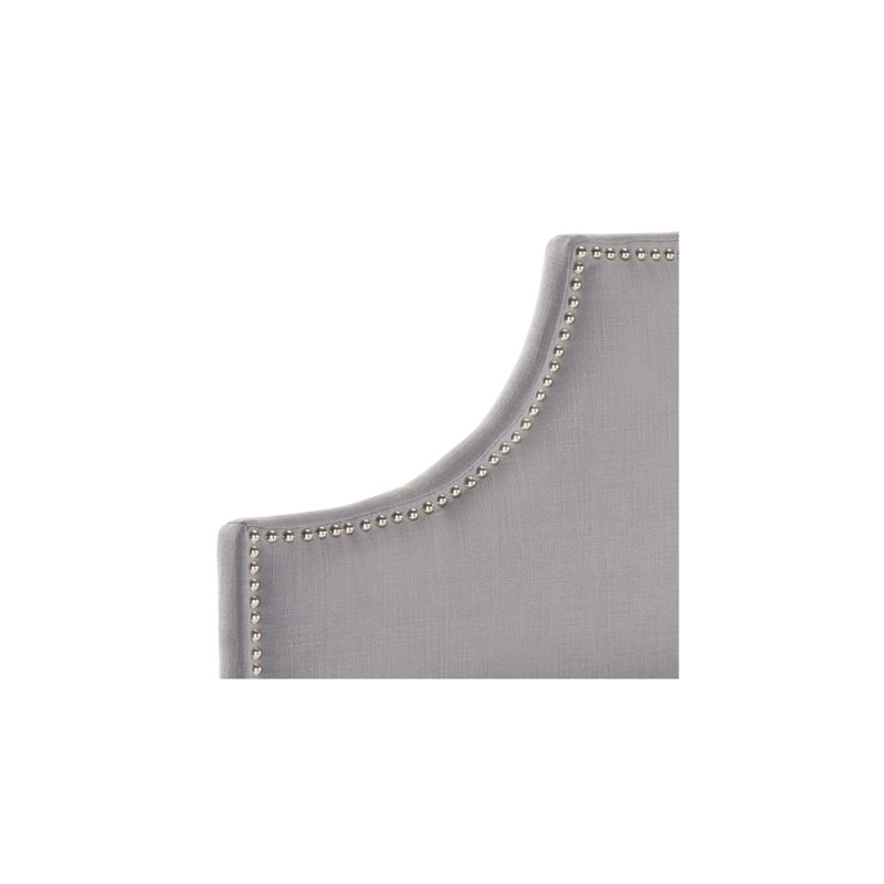 Caswell Upholstered Headboard, Arctic Gray, Queen, Polyester