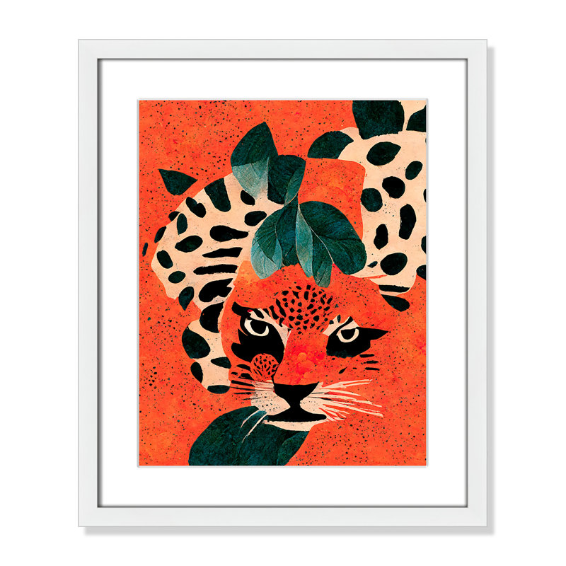 «Jaguar’s Gaze I» par Treechild, 16'' W x 19'' H, Imprimé mat, Blanc satiné