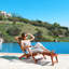 Salehah Outdoor Wood Chaise Lounge