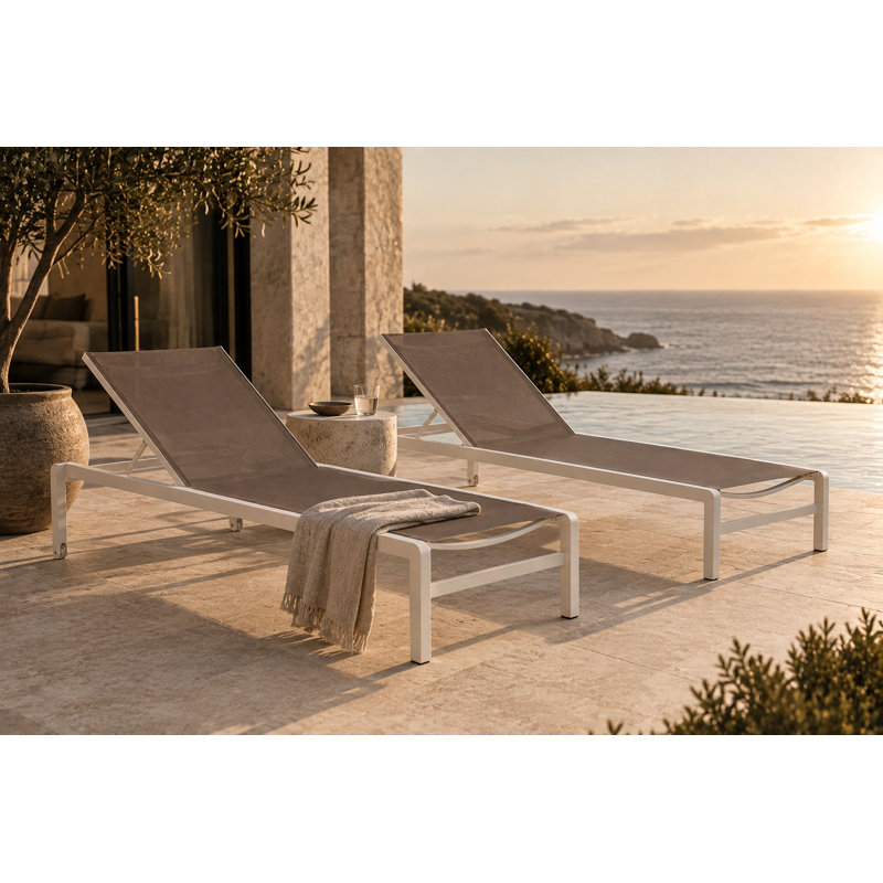 Isabella Outdoor Chaise Lounge, Gray