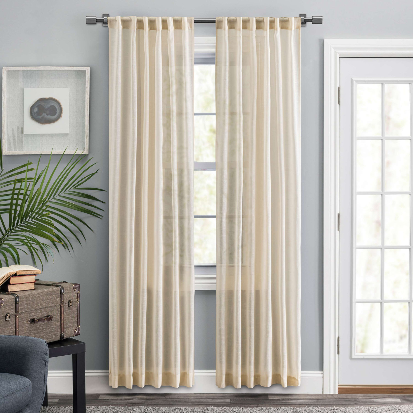 Sheer Curtain Panel, 48" W x 96" L, Natural