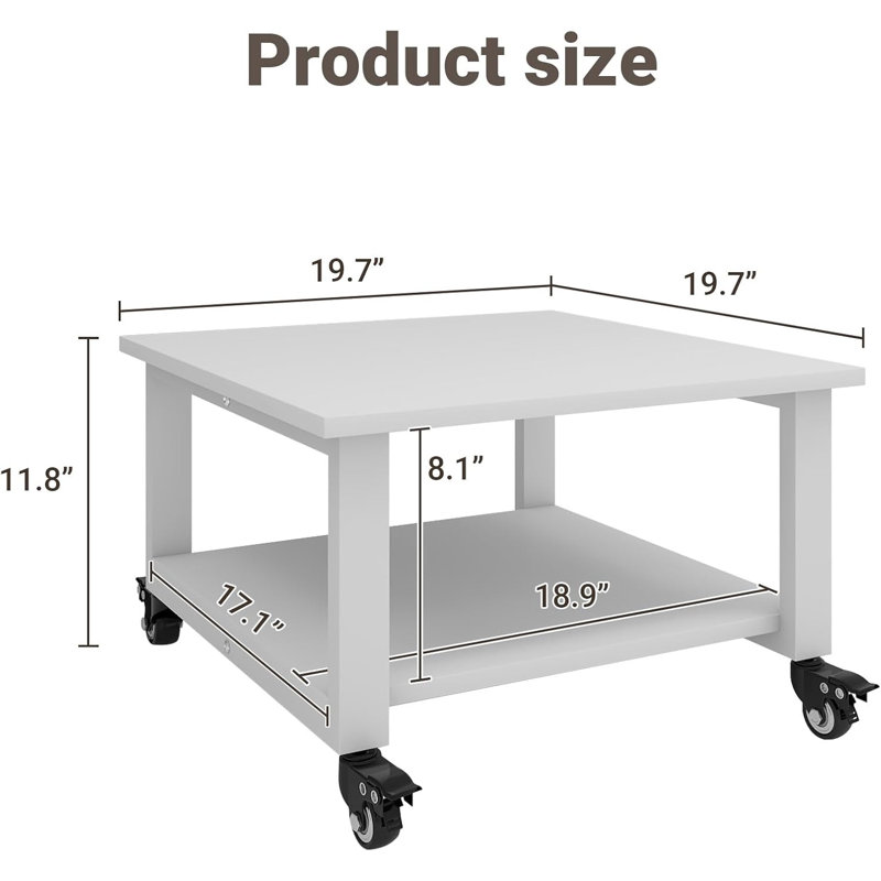 Support d'imprimante laser à 2 niveaux, support pour grande table d'imprimante 19,7 po x 19,7 po x 12,6 po