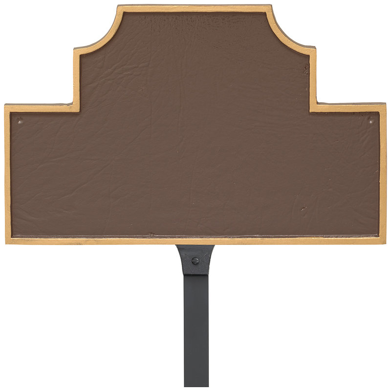 Enseigne d’adresse pour pelouse sur 1 ligne beckford, Sable / doré