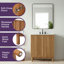 Meuble-lavabo traditionnel de 76 cm avec lavabo en céramique et armoire en MDF