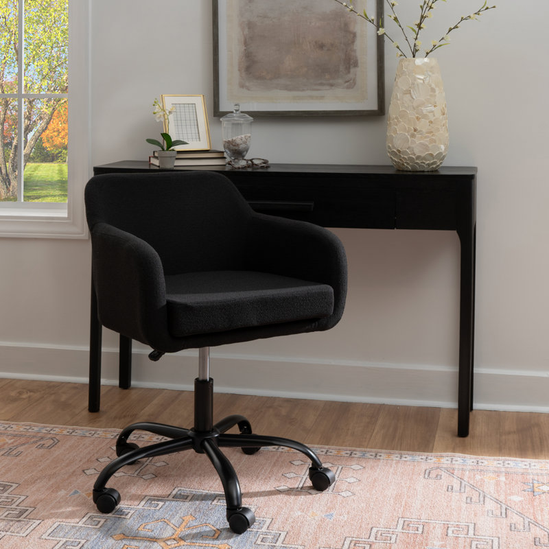 Armbruster Modern Adjustable Task Chair, Black Polyester Blend