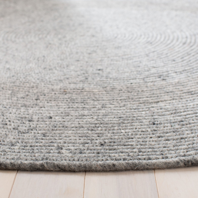 Cordero Hand Woven 0.6 Wool, 0.4 Cotton Solid Color Rug, Round 7'