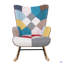 Chaise berçante en tissu Mid Century