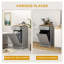 Meuble-poubelle de cuisine HOMCOM sur pied avec tiroir et système anti-basculement, en MDF gris.-136025069