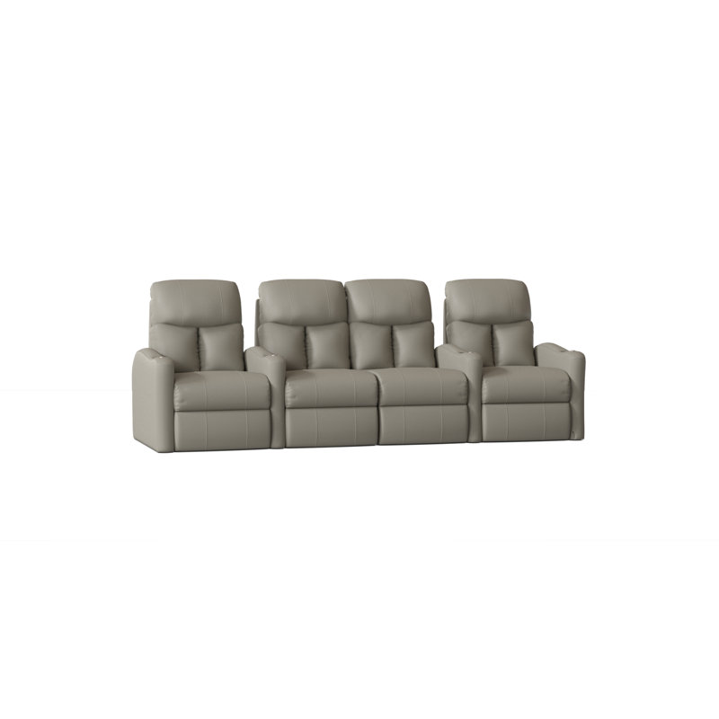 Sièges de cinéma maison configurables (rangée de 4), Gris classique, Électrique