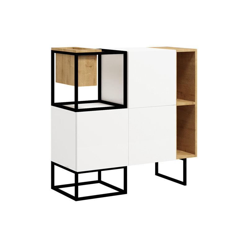Harlynne 100cm H x 120cm W Steel Cube Bookcase, 100cm H x 100cm W x 40cm D
