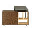 Bureau en coin en L avec rangement multiple, chêne
