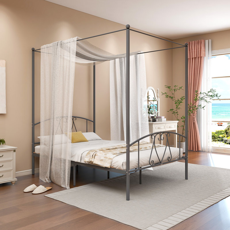 Allensby Canopy Bed, Silver