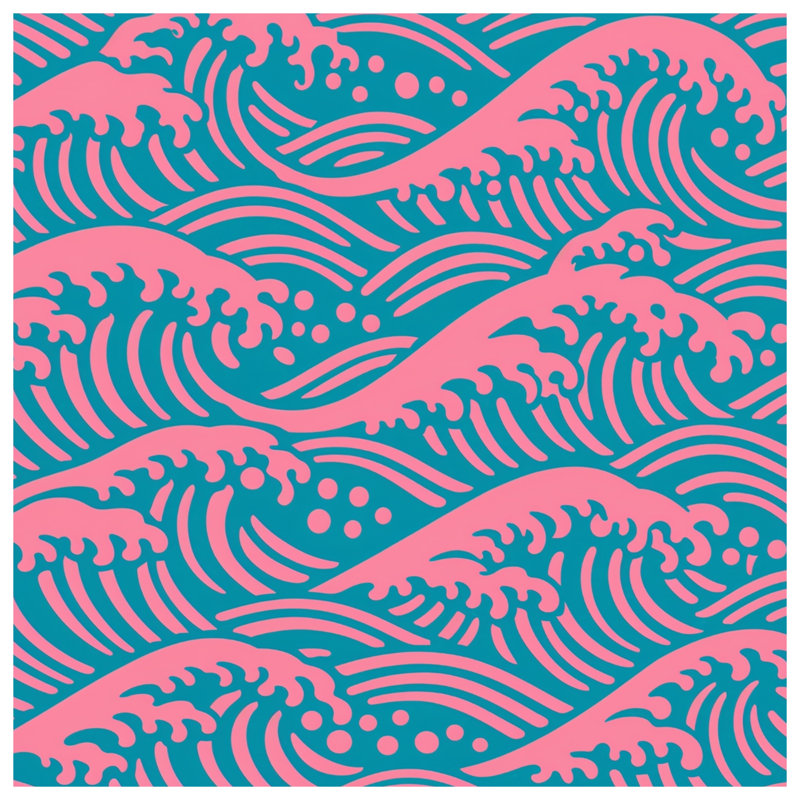 Pink Ocean Waves Blankets, 60in W x 80in H