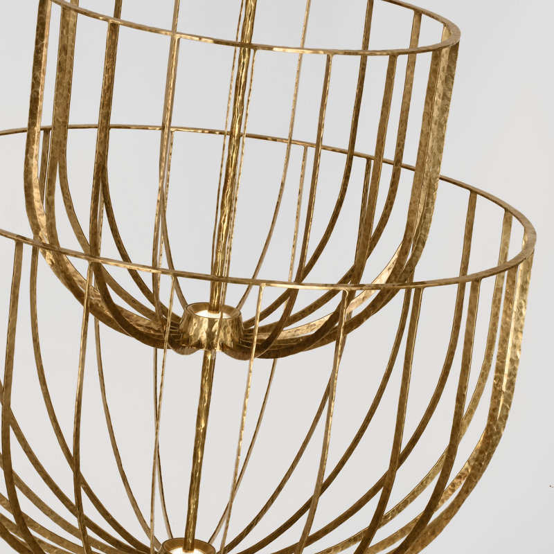 Sean Lavin Sanchi 3-light large two tier chandelier in polished antique brass finish, Polished Antique Brass
