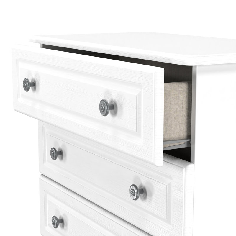 Fully Assembled Argyle 4 Drawer 76.5Cm W Chest Of Drawers, Matt white