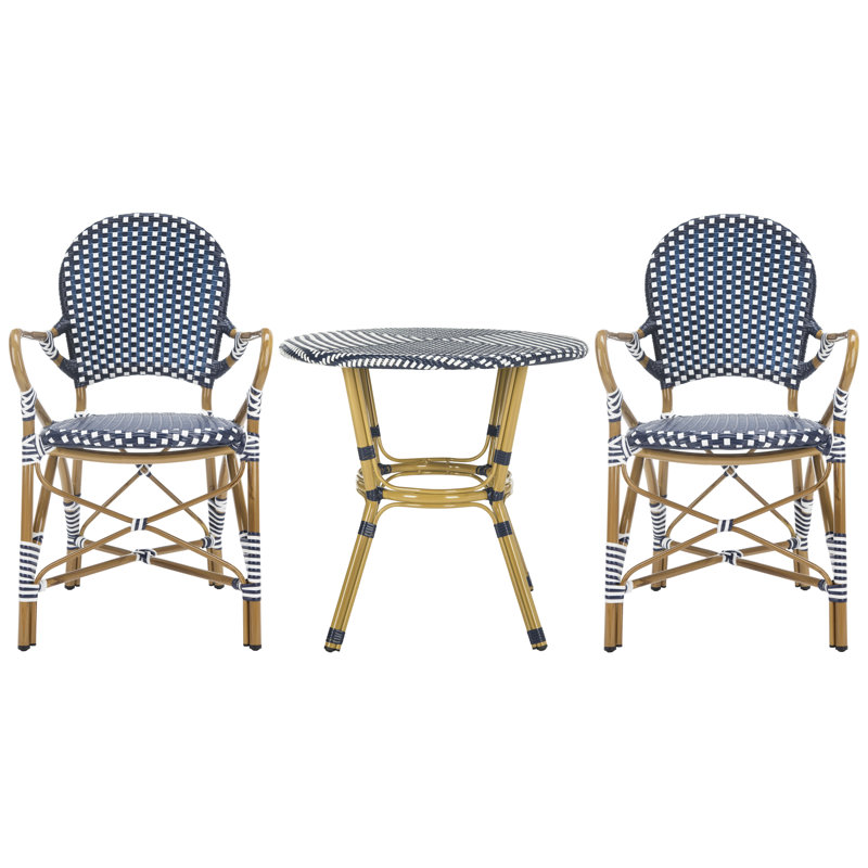 Androula 3-Piece Patio Dining Set, Navy