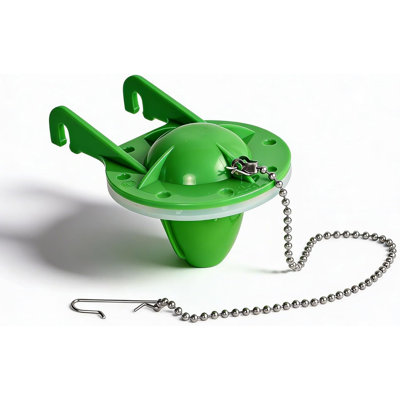 Large 2 Inch Toilet Rigid Flapper with Stainless Chain and Hook, Water Saving Flush Valve Rigid Flapper