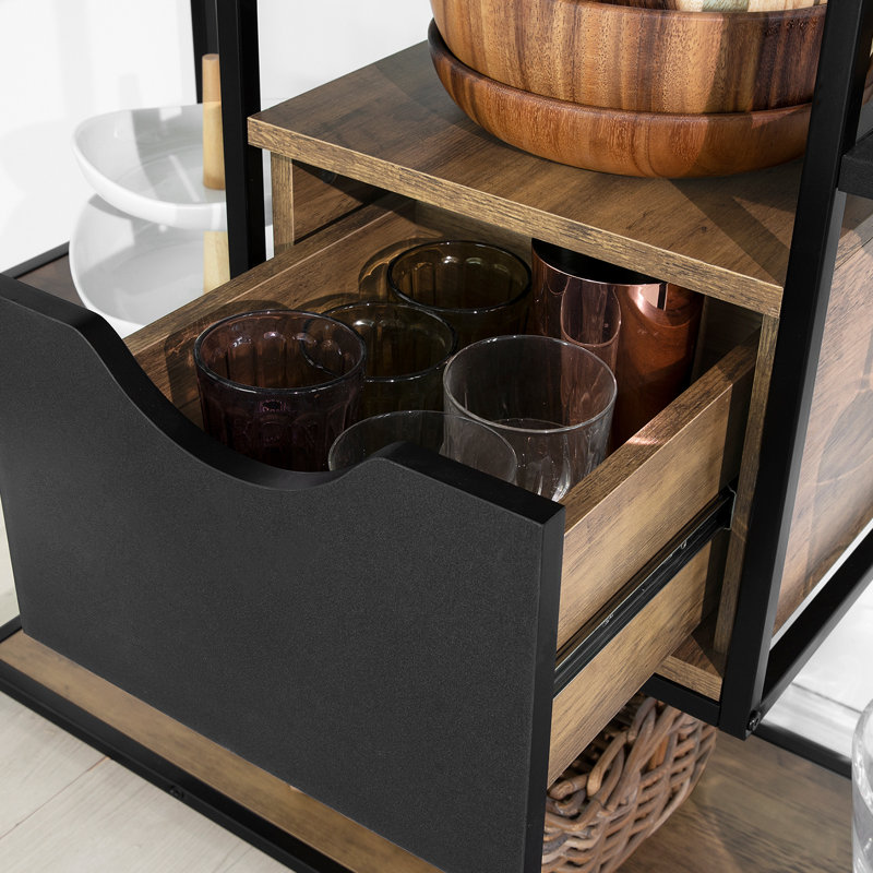 Gerianne 100 cm Steel Wine Bar Cabinet