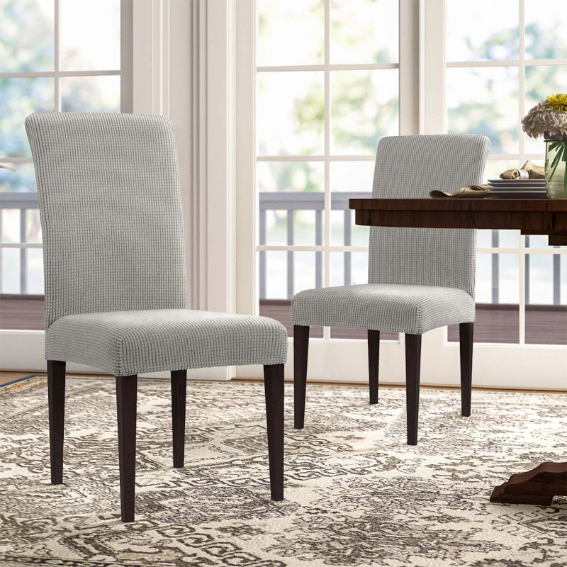 Housse pour chaise de salle à manger Modern, Mélange de polyester gris