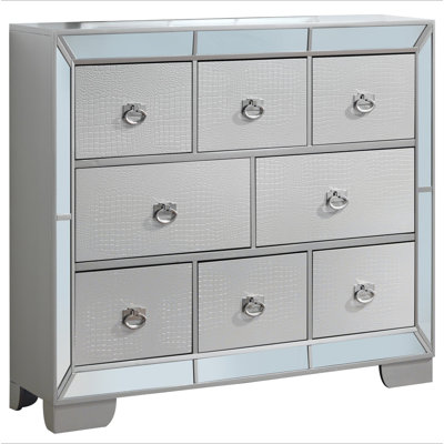 Commode de rangement élégante à champagne argenté