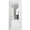 Porte intérieure française prémontée Lucia 1533 Blanc Soie avec vitrage clair, panneau unique, cadre standard, poignée, idéale pour salle de bain ou chambre à coucher. Porte robuste - 81 cm x 203 cm