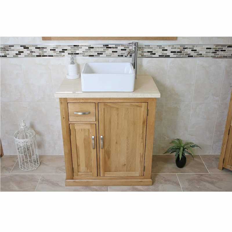 Degnan 750mm Single Bathroom Vanity with Vessel Ceramic Basin, Cream