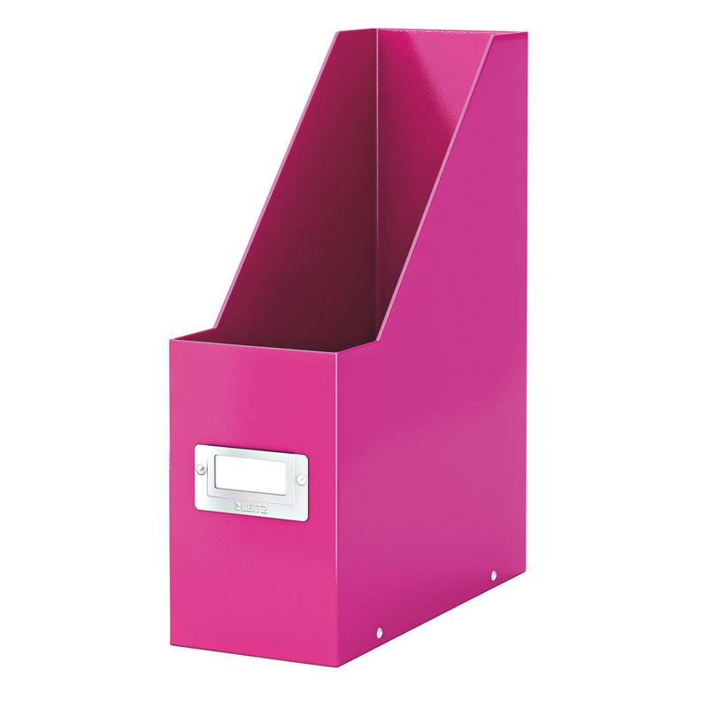 Cardboard Free Standing Magazine Rack, Pink