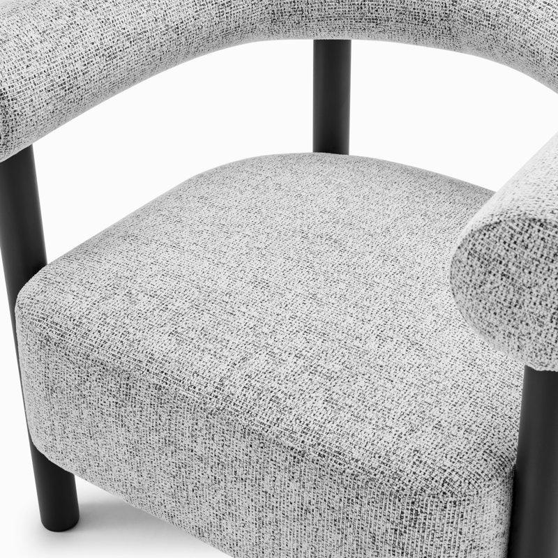 Tanyah Contemporary Upholstered Fabric Tub Accent Armchair - Bold Sculpture Silhouette, Grey
