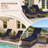 Outdoor Wicker Chaise Lounge Chair, All Weather Rattan Patio Lounger Chair with Pillow, 6-Position Adjustable High Back, Pool Sunbathing Reclining Chair with Armrest for Garden Deck, Navy Blue-860655220-860655210-861609690