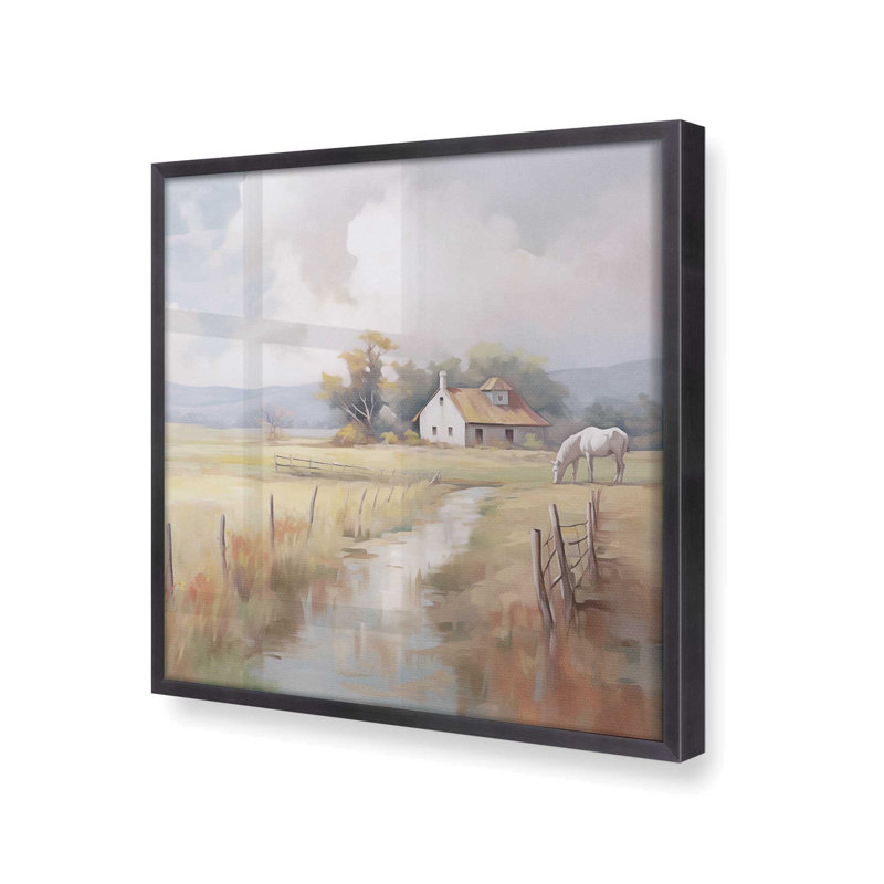 Maison de campagne, Cadre en zinc patiné, H 13,75 po x l 13,75 po
