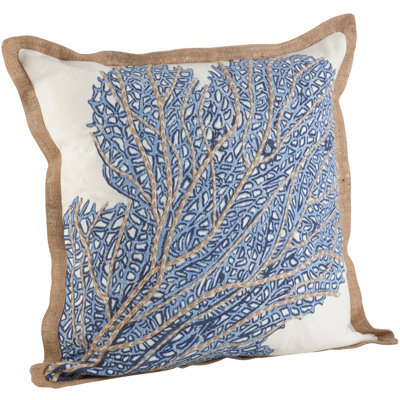 Neptunian Collection Embroidered Cotton Throw Pillow