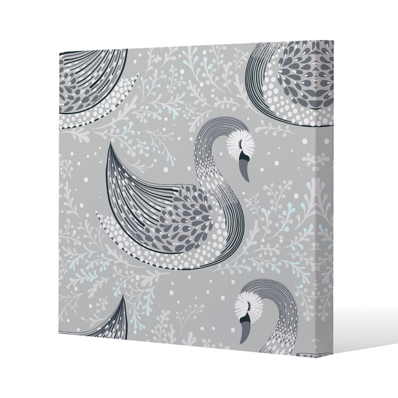 Decorative swans Slim Style Canvas Print, 15mm Slim Real wood., 60 cm H x 60 cm W