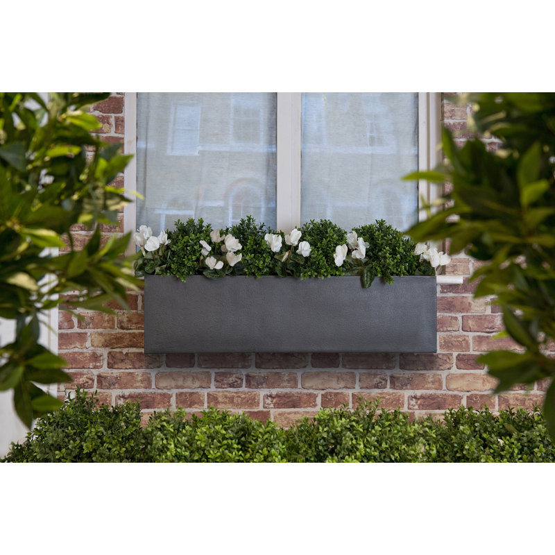 Hollriegel Fibreglass Window Box Planter, Large, Faux Lead