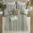 Shay Sage 3-Piece Striped 100% Cotton Full/Queen Comforter Set-101174455-101174456