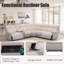 Power Recliner Sectional Living Room Sofa With Storage Console-924195196