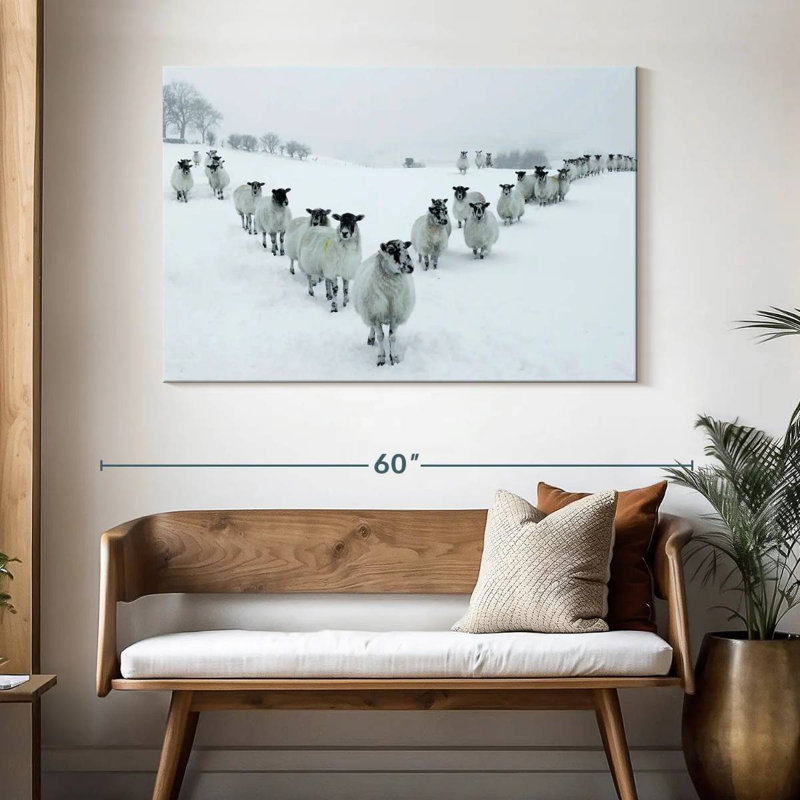 Brampt Winter Sheep, 32" H x 48" W