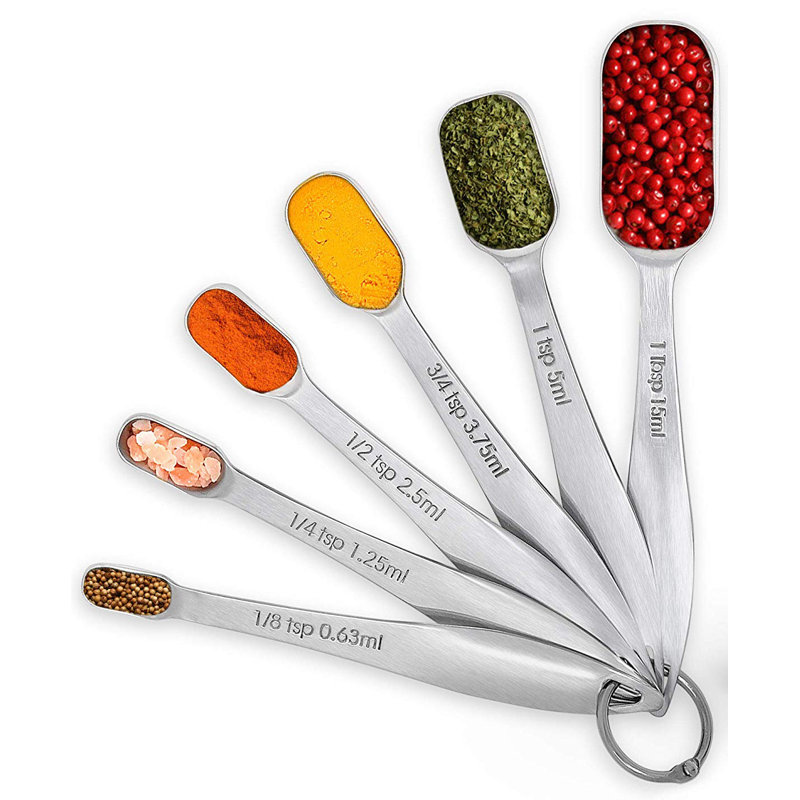 Zulay Stainless Steel Rectangular Measuring Spoons Set of 6