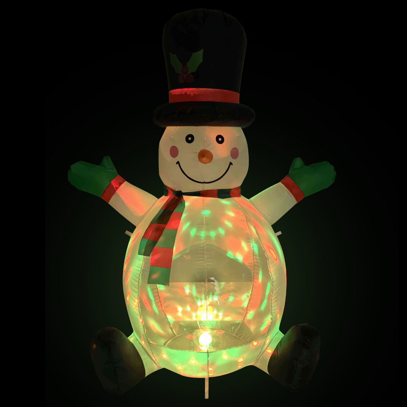 Décoration de Noël gonflable lumineuse bonhomme de neige avec chapeau haut de forme - 4 pi