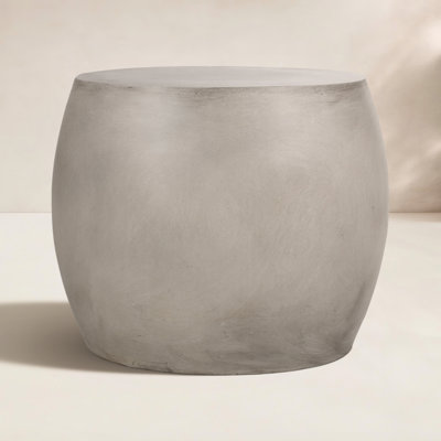 Adalheid Outdoor/Indoor Lightweight Concrete (MGO) Oval Side Table