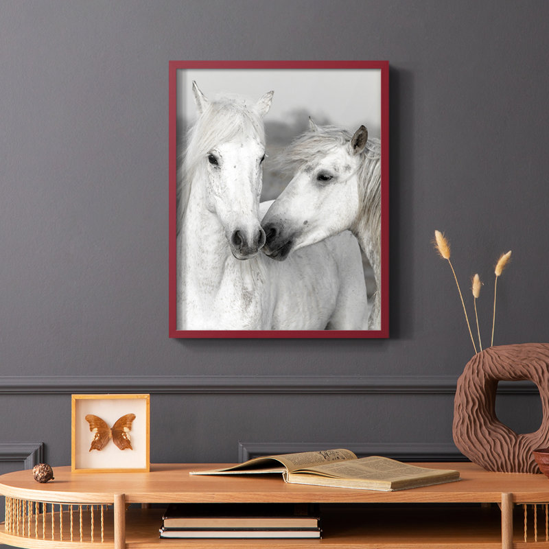 Affection I, reproduction encadrée - bois massif, Blanc, H 20 po x l 16 po