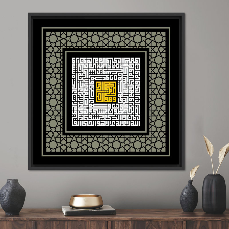 Print on Canvas, 40 cm H x 40 cm W, Black Floater Framed