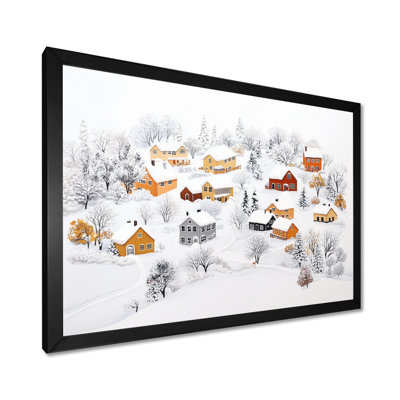 «Snowy Village In Alaska III - Winter Landscape», reproduction sur toile