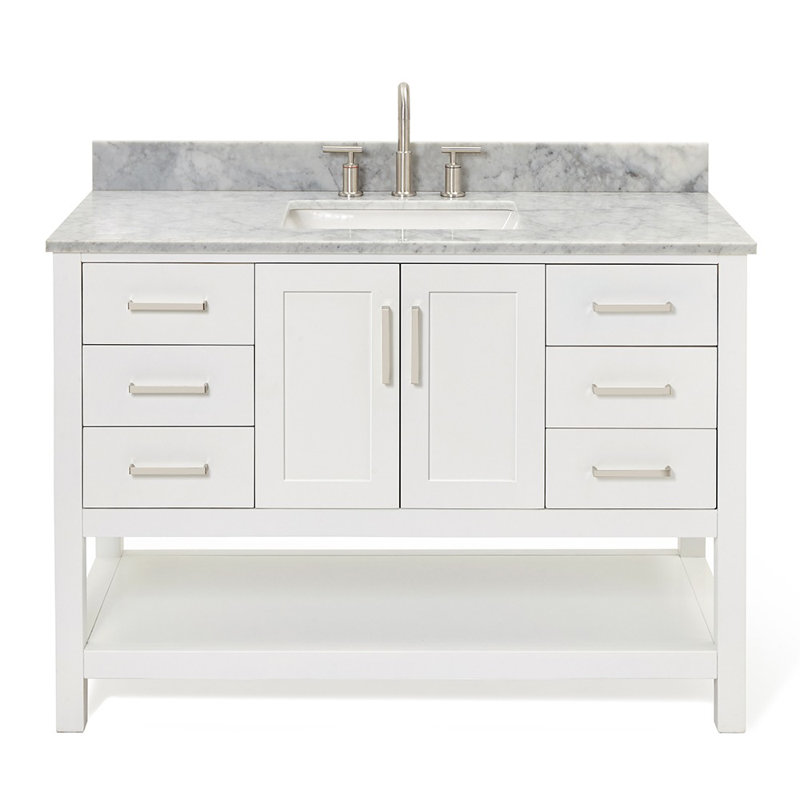 Magnolia Bath Vanity Rectangular Basin S061SCW2R, White, Rectangular, 49"